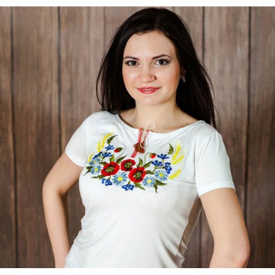 Embroidered t-shirt "Wreath with Stems"